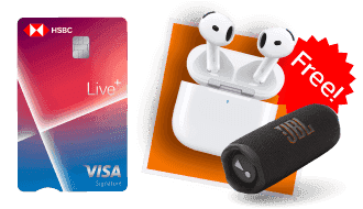 Mở thẻ HSBC Live+ nhận Airpod hoặc loa JBL
