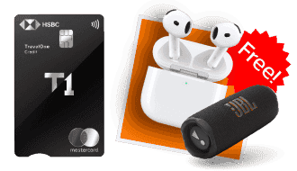mở thẻ hsbc travelOne nhận Airpods hoặc loa JBL
