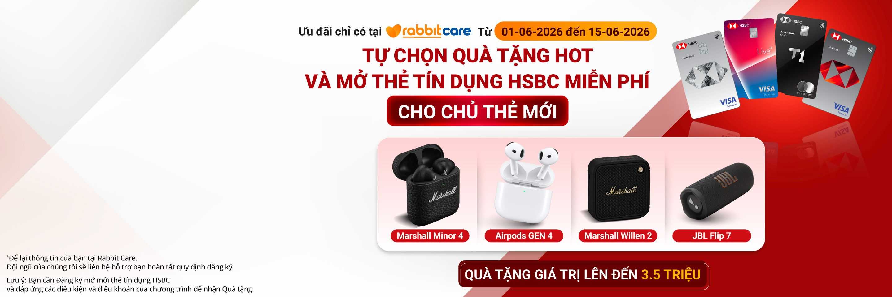 mở thẻ tín dụng hsbc nhận tai nghe