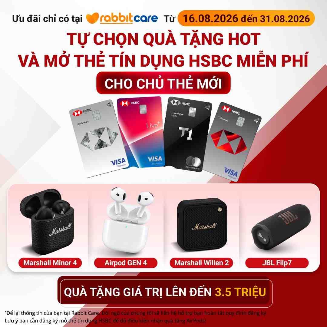 mở thẻ hsbc tặng tai nghe