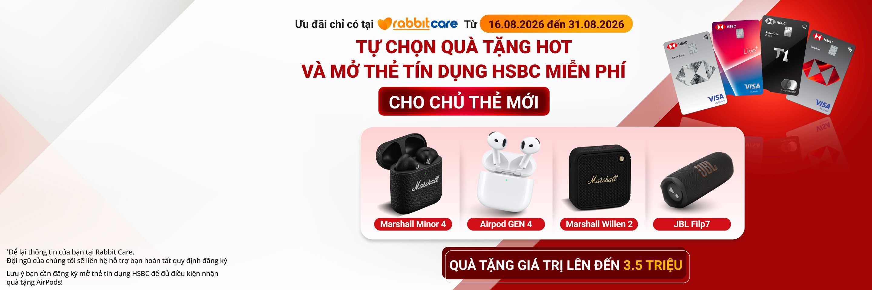 mở thẻ tín dụng hsbc nhận tai nghe