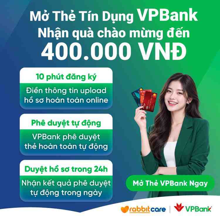 mở thẻ tín dụng vpbank online nhận 400k